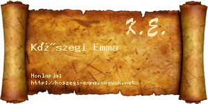 Kőszegi Emma névjegykártya